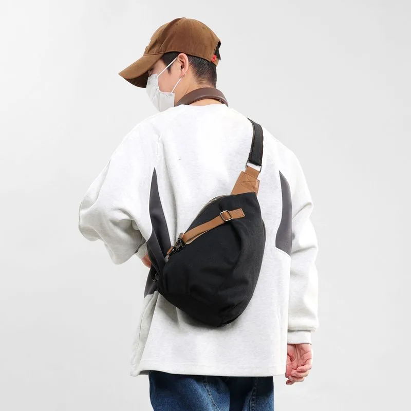 Large Capacity Chest Bag Men's Sports Crossbody Bag Canvas Sling Bag - 2