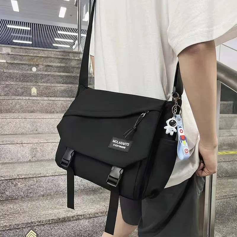 Men's Crossbody Bag Waterproof Nylon Canvas Large Capacity Shoulder Bag - 1