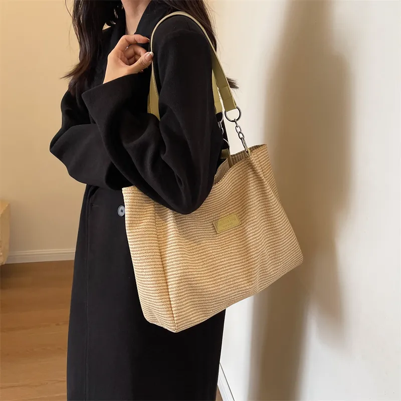 Large Tote Bag Women 2025 New Korean Style Canvas Shoulder Bag - 1