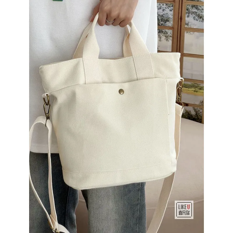 Minimalist Canvas Tote Bag for Women - Durable Work & School Tote - 1