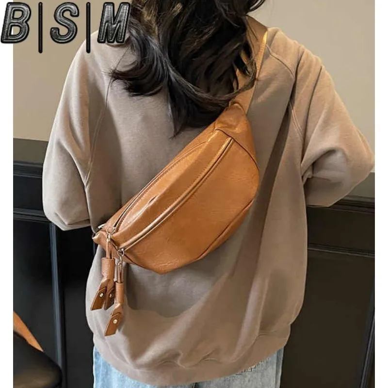 Vintage Leather Chest Bag, Crossbody Sling Bag for Men & Women, Large Capacity - 1