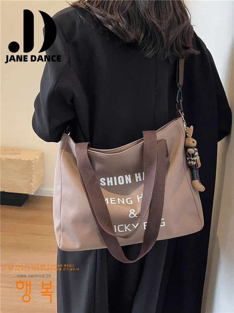 Canvas Tote Bag for Women Large Capacity Crossbody Shoulder Bag - 5