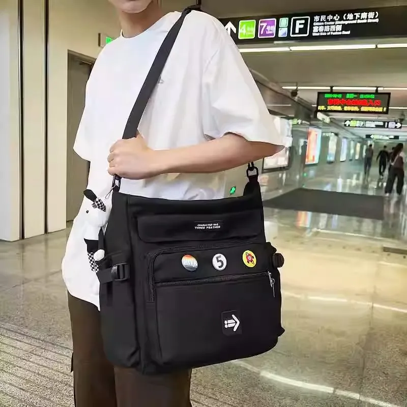 Men's Crossbody Bag Waterproof Nylon Messenger Bag for Commute - 4