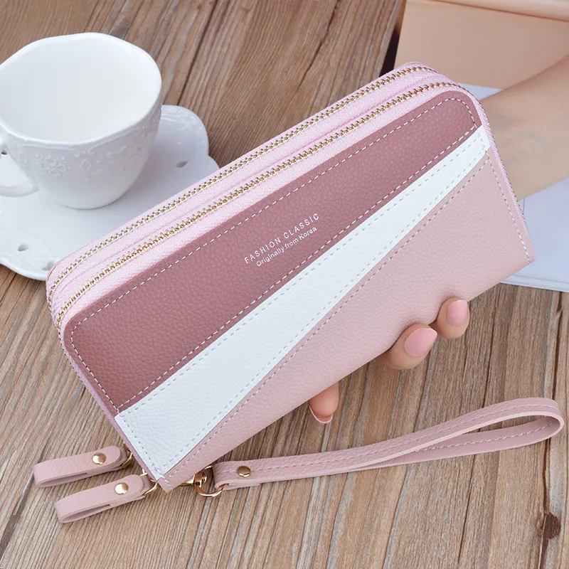 Long Zip Around Womens Wallet Large Capacity Bifold Phone Case Clutch - 3