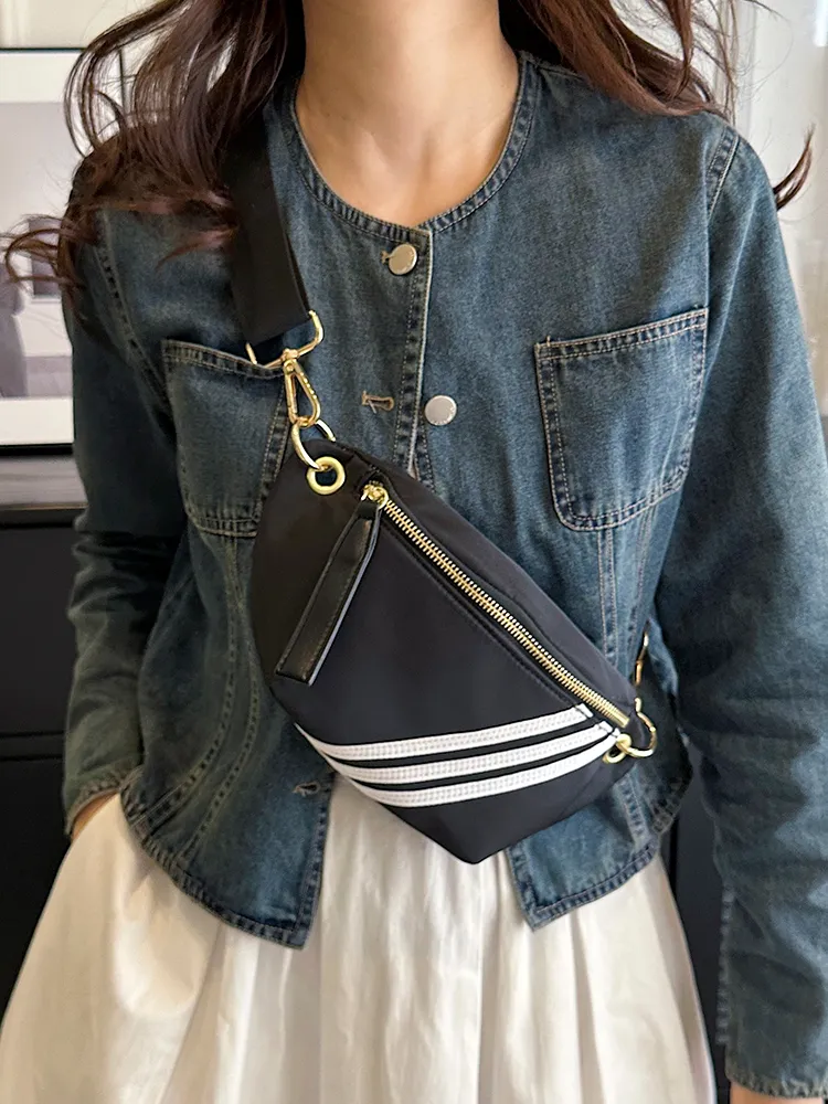 Stylish French Crossbody Bag 2025 New Nylon Sling Waist Bag for Women - 3