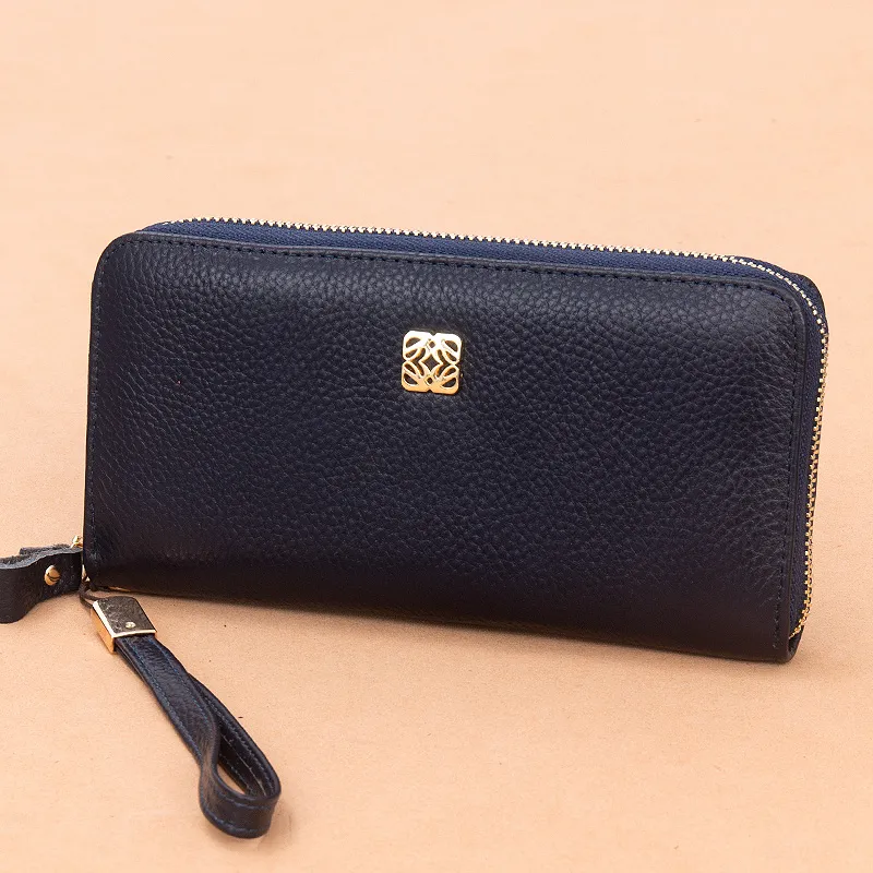 Genuine Leather Long Wallet for Women 2025 Large Capacity Zip Around Clutch - 1