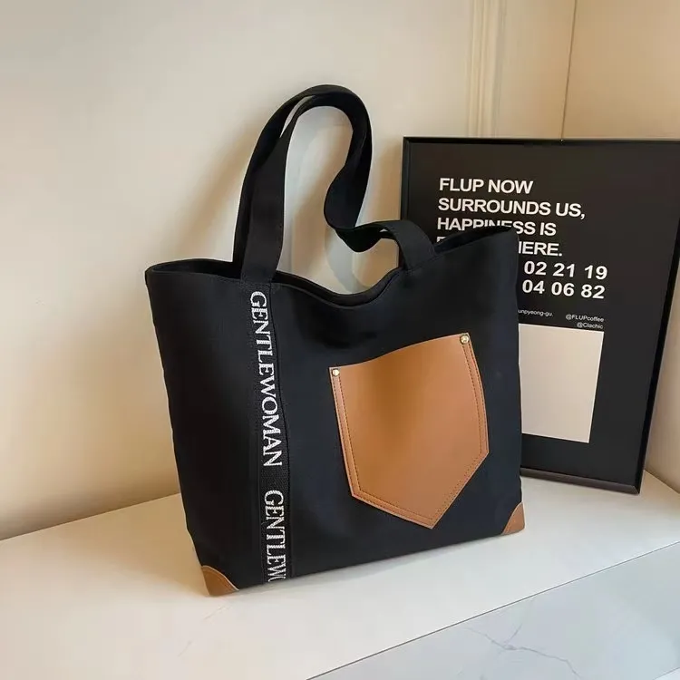 Canvas Tote Bag Women Large Capacity Shoulder Bag Fashion Fall Winter - 4