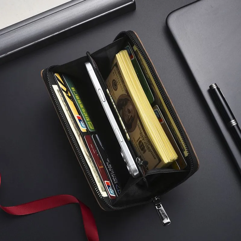 2025 Men's Handbag Retro Long Wallet Large Capacity Fashion Phone Case - 2