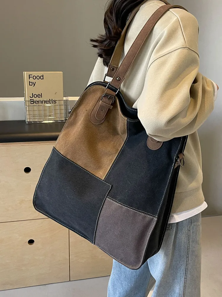 Retro Tote Bag for Women, Large Capacity Shoulder Bag, Crossbody - 3