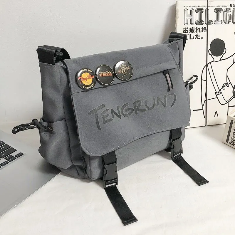 Men's Canvas Shoulder Bag 2025 Large Capacity Student School Bag - 5