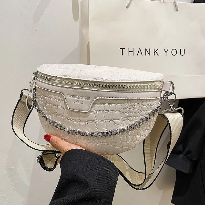 Stylish Crocodile Embossed Sling Bag 2024 - Versatile Waist & Shoulder Crossbody - 3