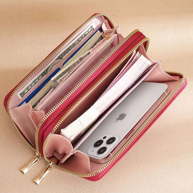 Women's Wallet 2025 Long Zip Bifold Checkbook Fashion Wristlet Clutch - 4