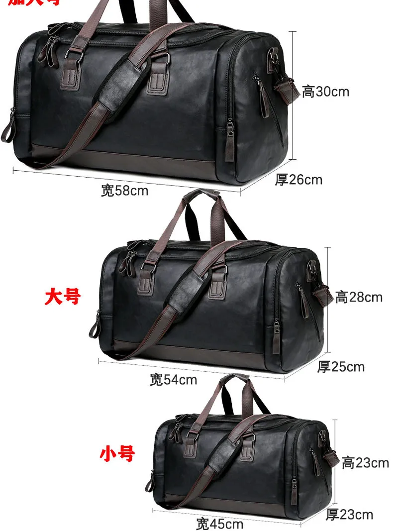 Leather Men's Bag Large Capacity Crossbody Shoulder Bag Travel Sports - 4