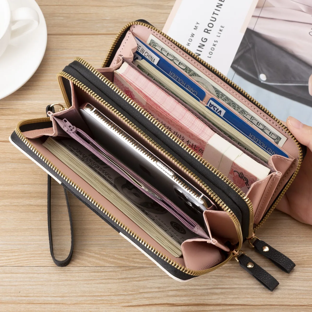 Women's Long Wallet 2025 Large Capacity Multi Card Slots Crossbody Purse - 2