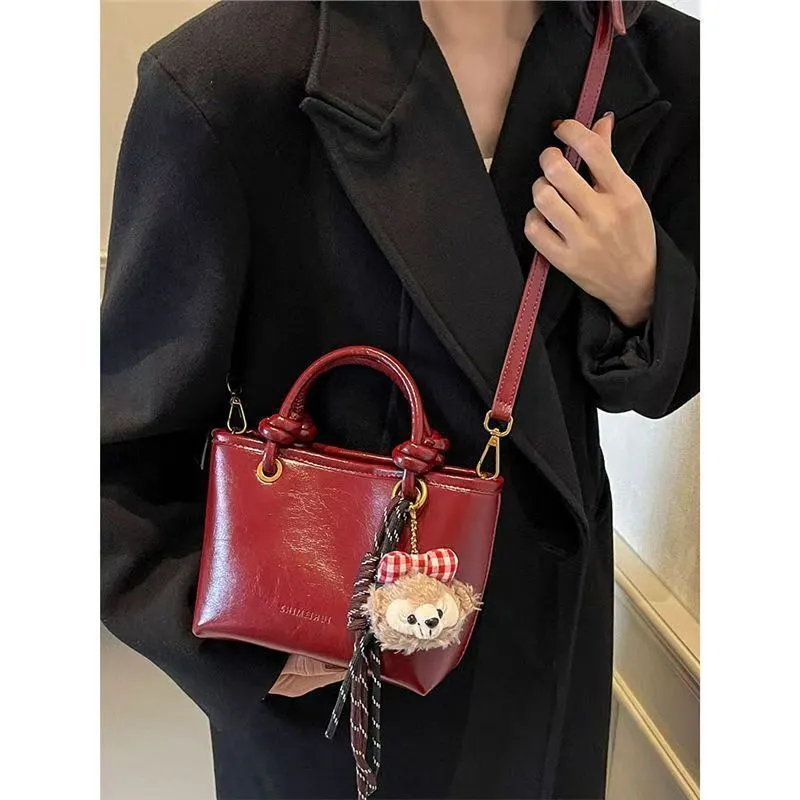 Retro Brown Bucket Bag 2025 Spring Fashion Crossbody Bag for Women - 3