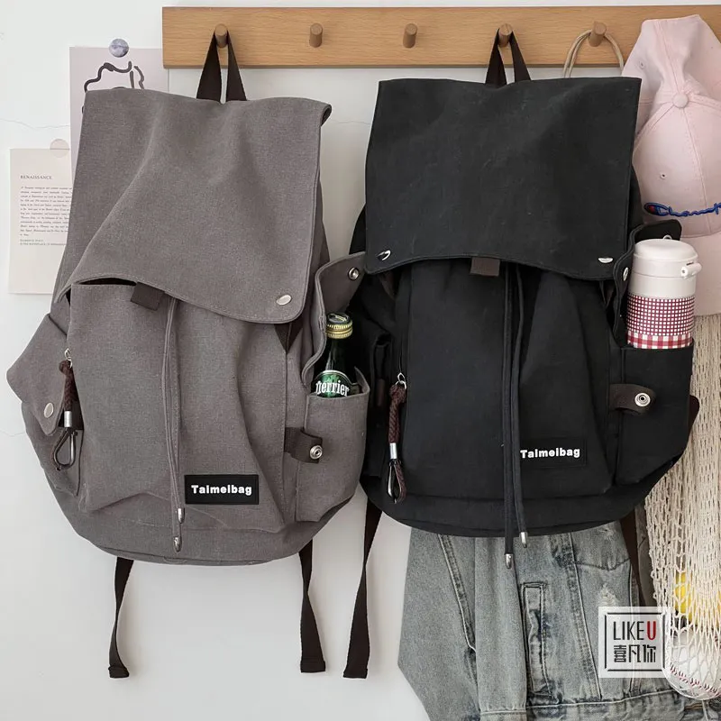 Washed Cotton Canvas Backpack for Commute & School, Unisex Daypack - 2