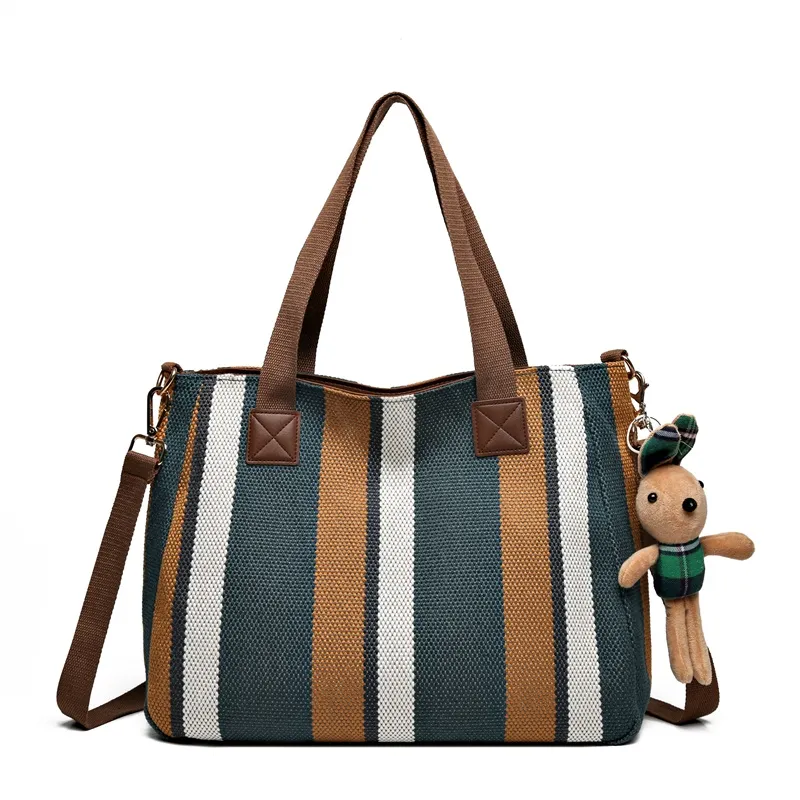 Canvas Tote Bag 2025 Women's Fashion Shoulder Bag Large Capacity - 1