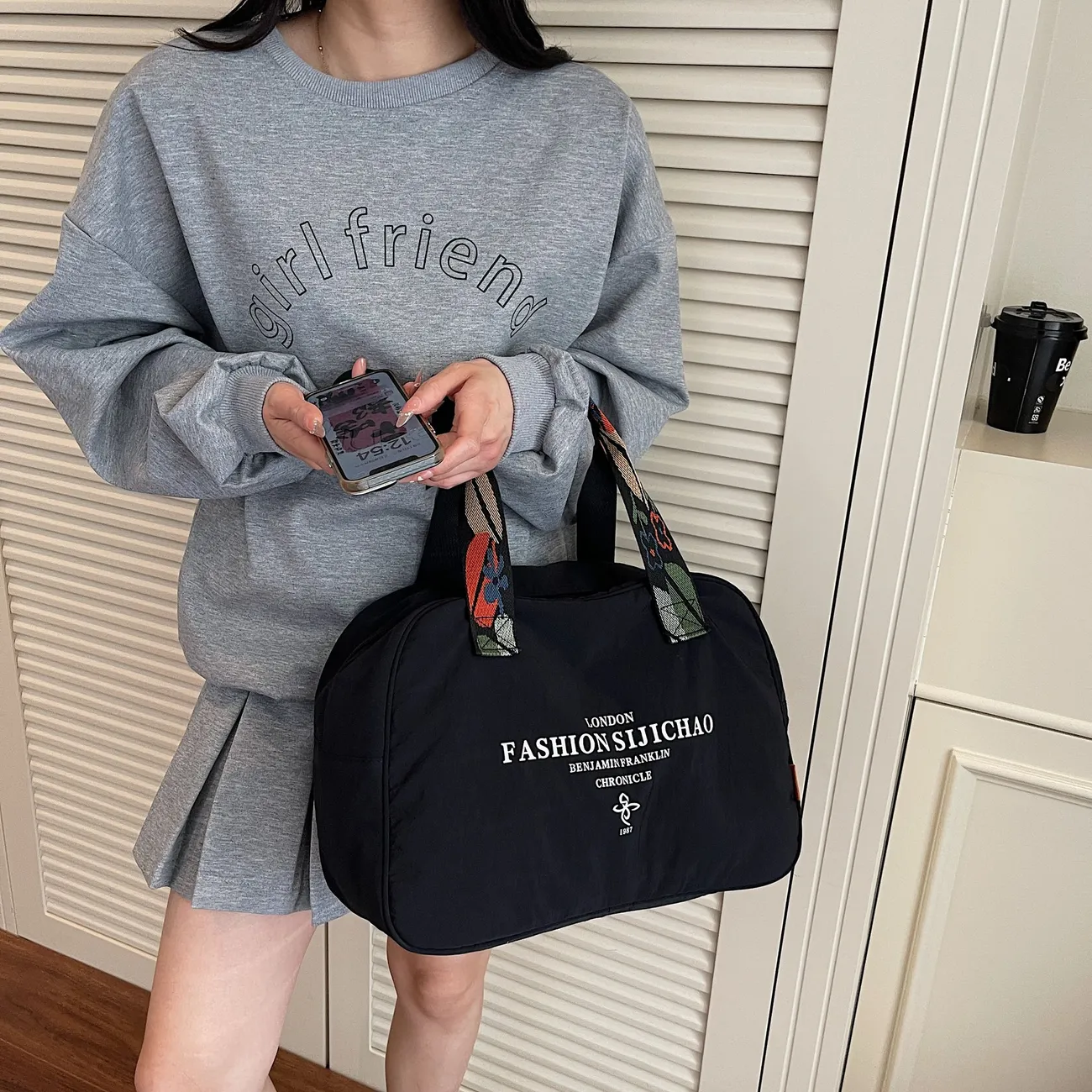 Canvas Tote Bag for Women Large Capacity Lightweight Travel Duffle - 1