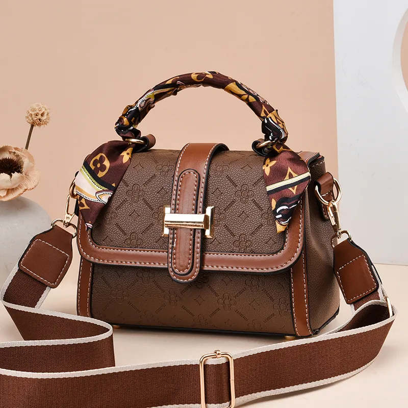 Leather Shoulder Bag 2025 New Wide Strap Crossbody Bag for Women Large Capacity - 1