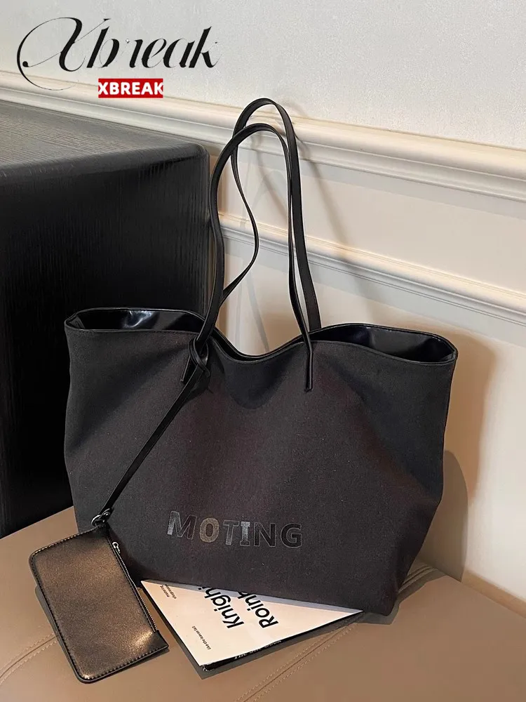 Large Capacity Canvas Tote Bag for Women, Fashionable Shoulder Bag for Commute & School - 4