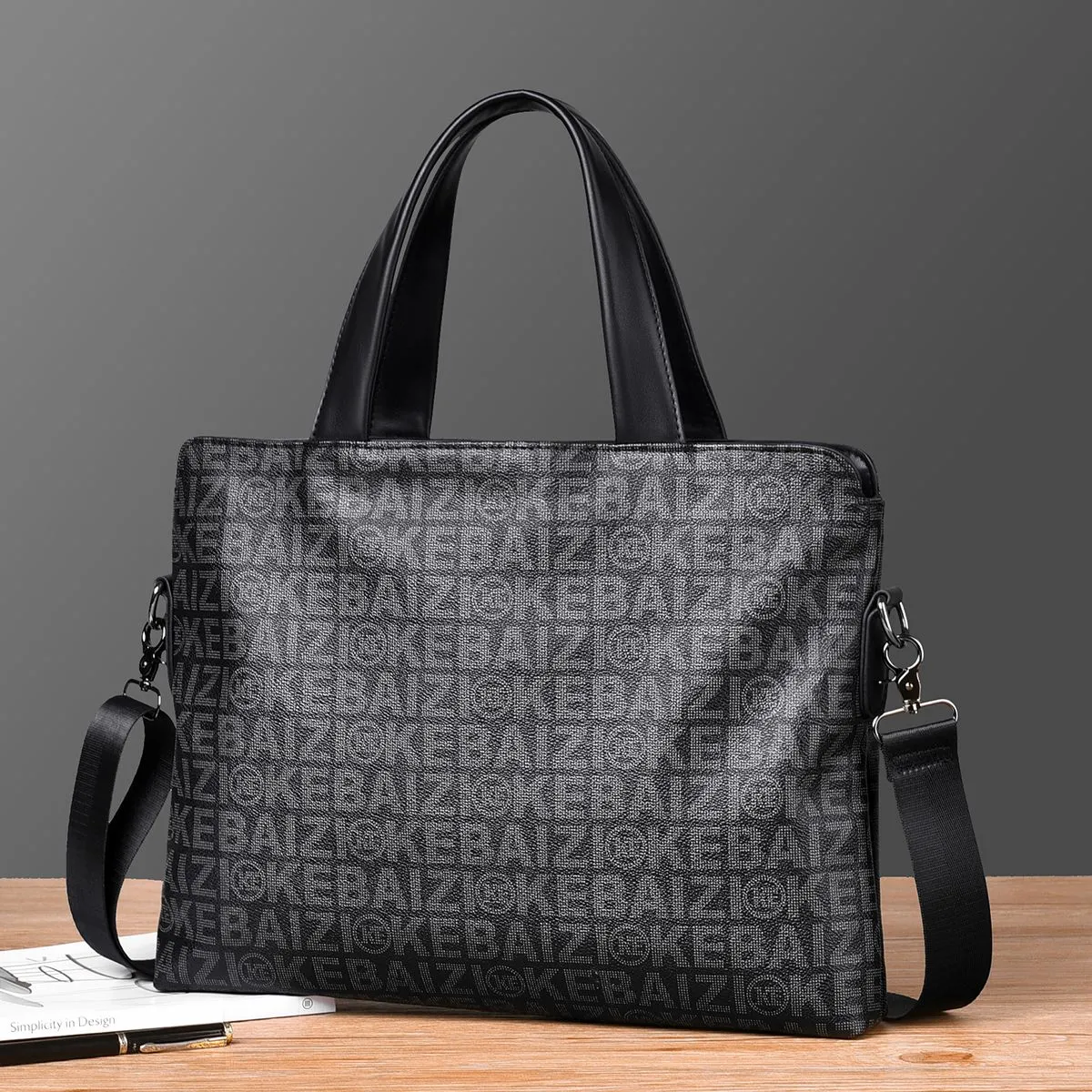 Men's Fashionable Business Briefcase Crossbody Laptop Bag - 1
