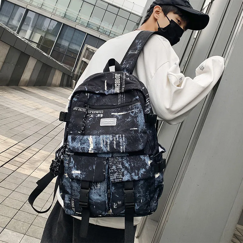 Men's Backpack Large Capacity Laptop Backpack Ins Trendy College High School - 2