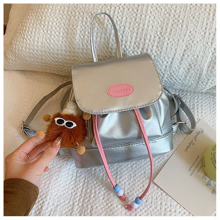 Stylish Shoulder Bag 2025 Retro Splicing PU Crossbody Backpack - 2