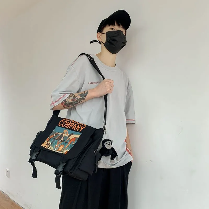 Ins Messenger Bag for Men & Women, Japanese Style Crossbody Sling Bag - 4
