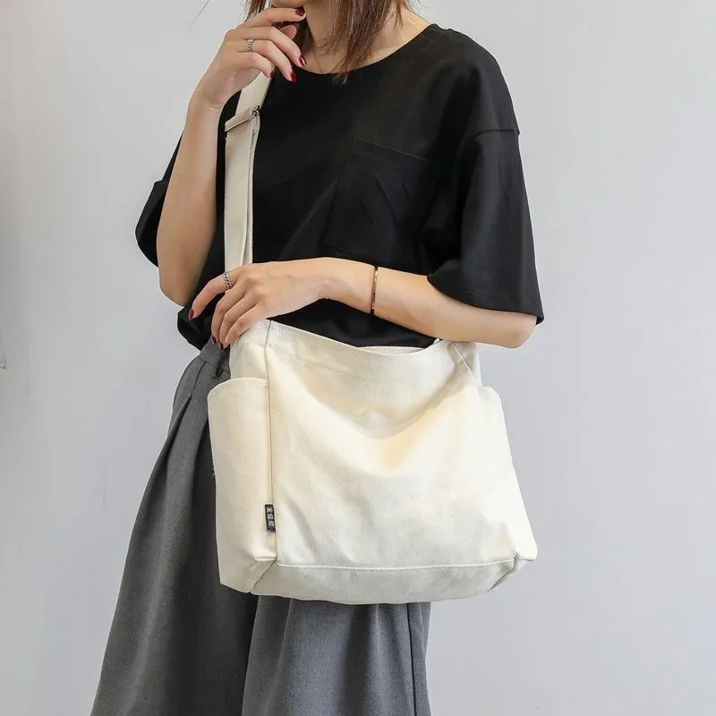Canvas Tote Bag Women Large Ins Style Crossbody Shoulder Bag - 2