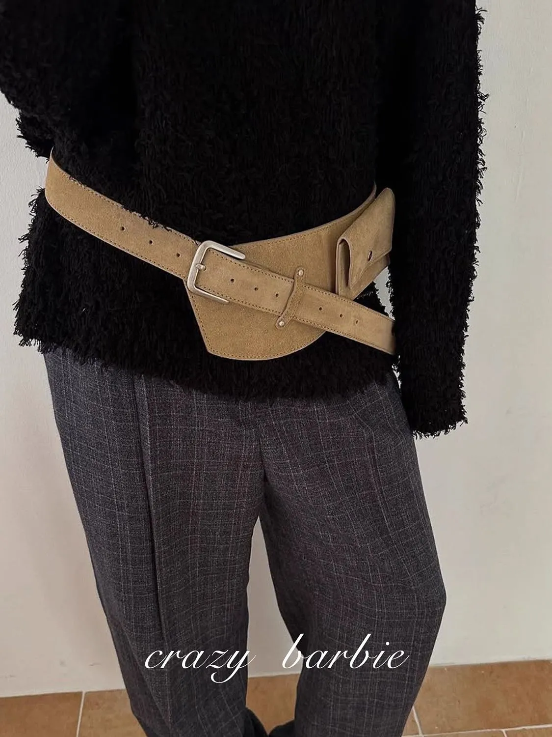 Faux Suede Waist Belt for Women 2025, Strap Bag with Alloy Buckle - 4