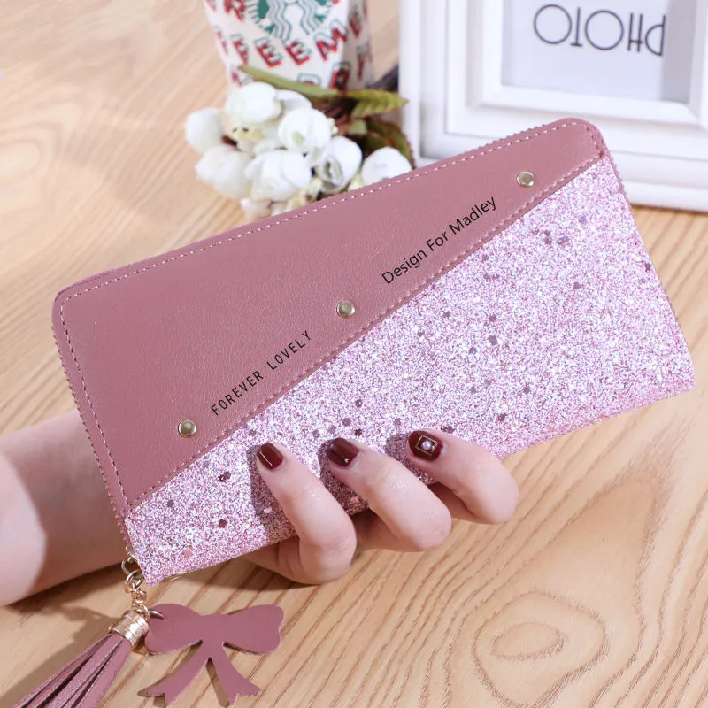 Long Zip Wallet Women 2020 New PU Wristlet Phone Crossbody Bag - 4