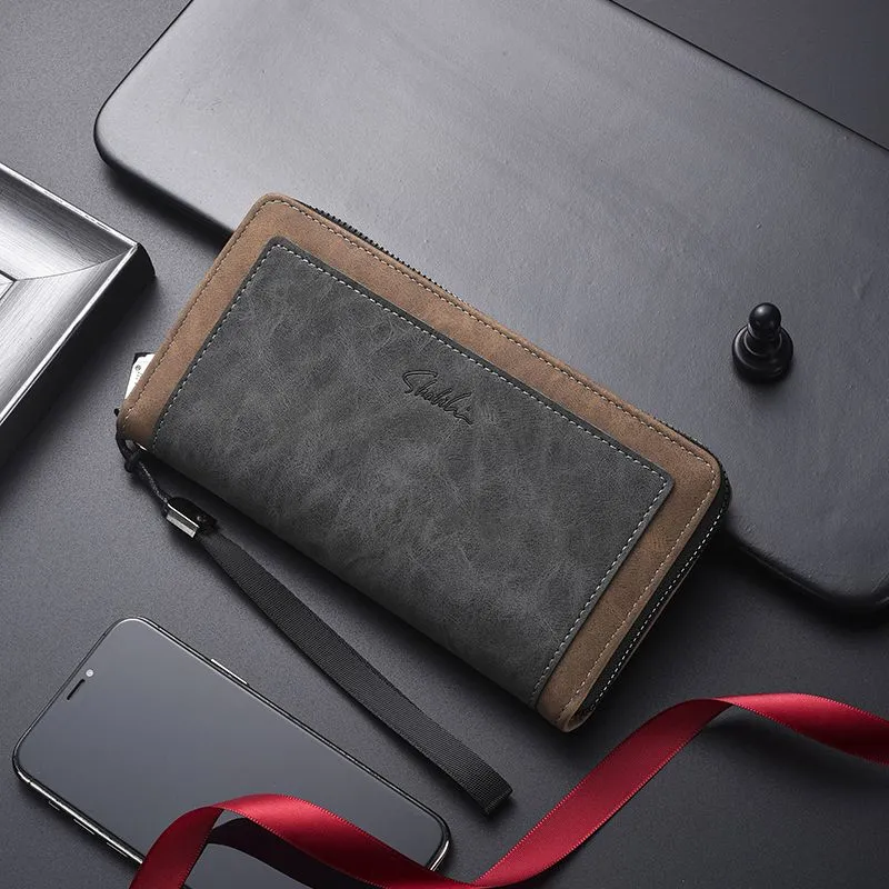2025 Men's Handbag Retro Long Wallet Large Capacity Fashion Phone Case - 1