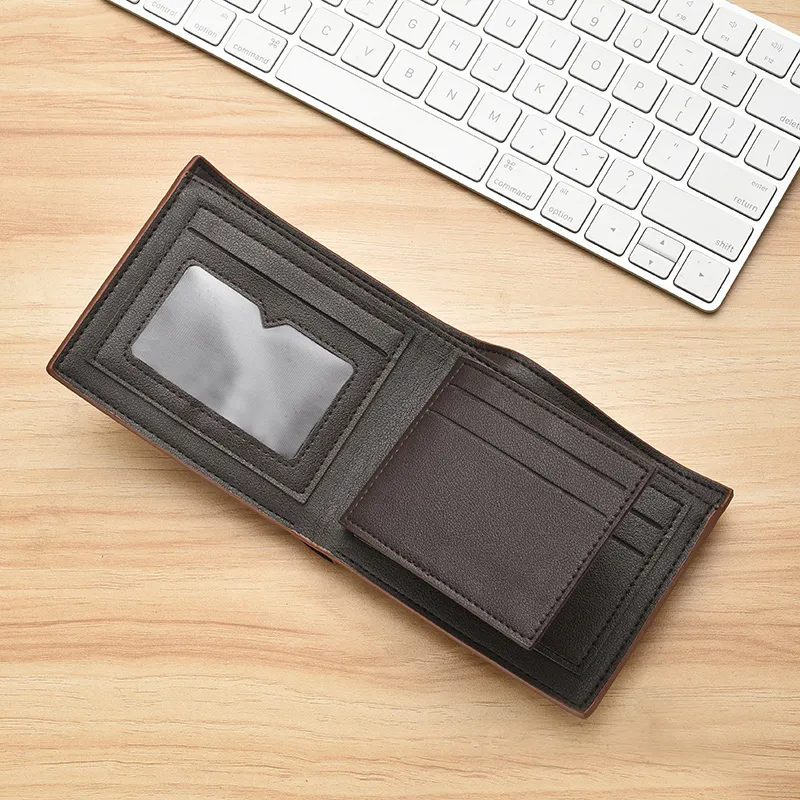 Men's PU Short Wallet 2023 New Multi Card Slot Fashion Money Clip - 2