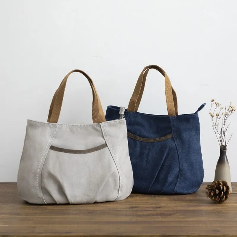 Women's Canvas Tote Bag, Lightweight & Versatile Lunch Bag, Retro Style - 4