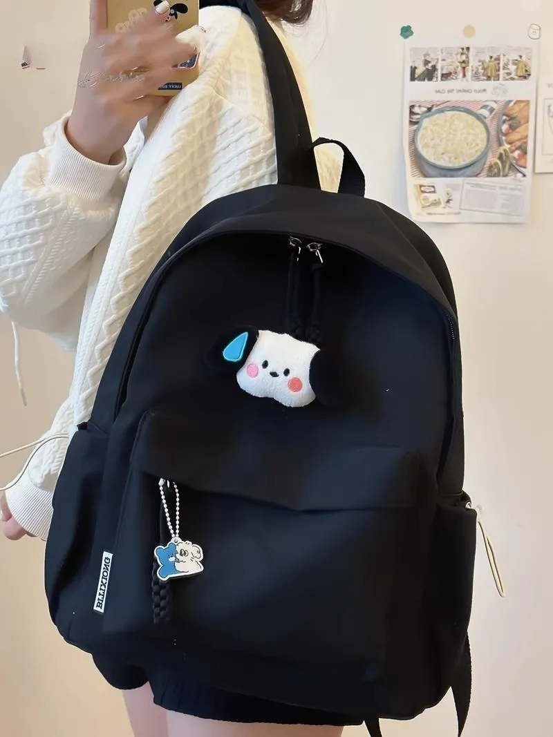 Minimalist Solid Color Backpack for High School Girls, Stylish & Lightweight - 5