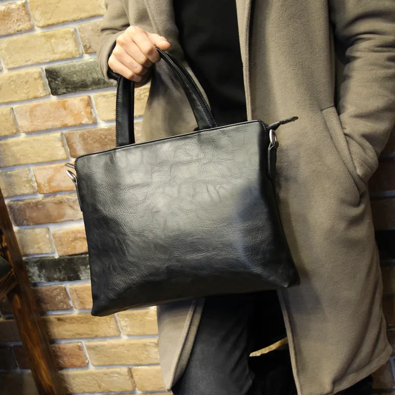 Men's Leather Briefcase, PU Business Tote Bag, 2023 New Fashion - 2