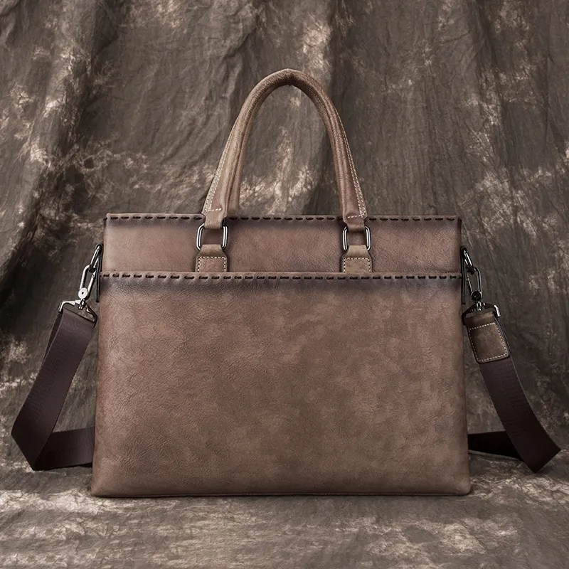 Leather Messenger Bag for Men, Vintage Briefcase & Laptop Bag - 1