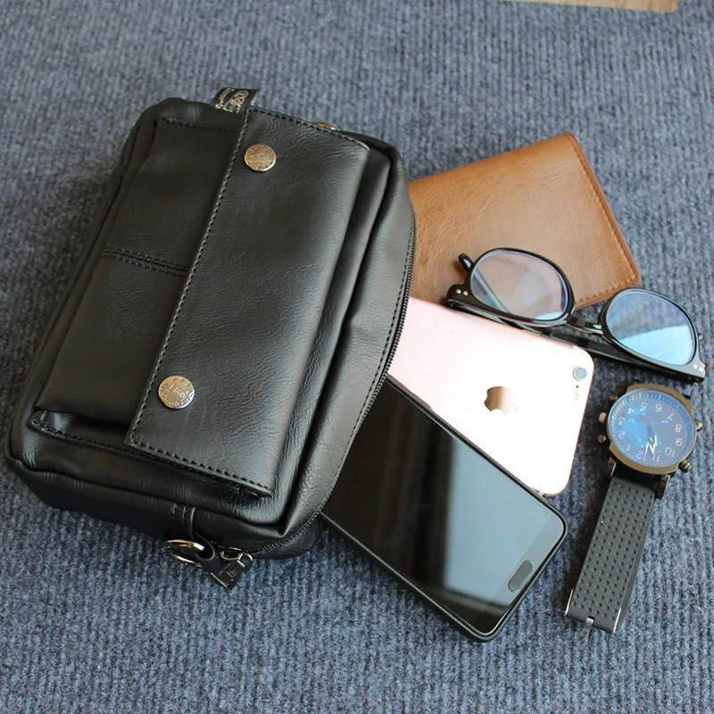 Trendy Unisex Mini Crossbody Bag, Retro Style with Zipper Closure - 4