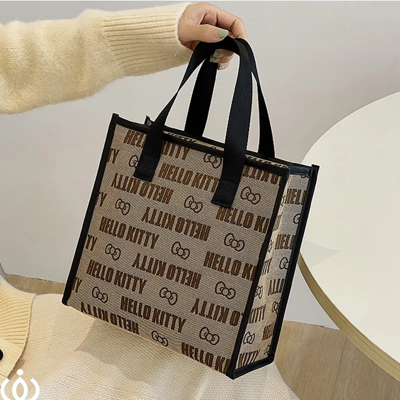 Hello Kitty Tote Bag for Women, Canvas Commuter Bag, Large Capacity - 1