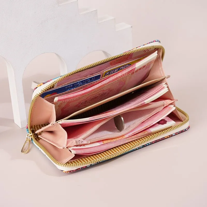 M1030 Women's Long Wallet Zipper Multi-Function Phone Purse Fashionable - 5