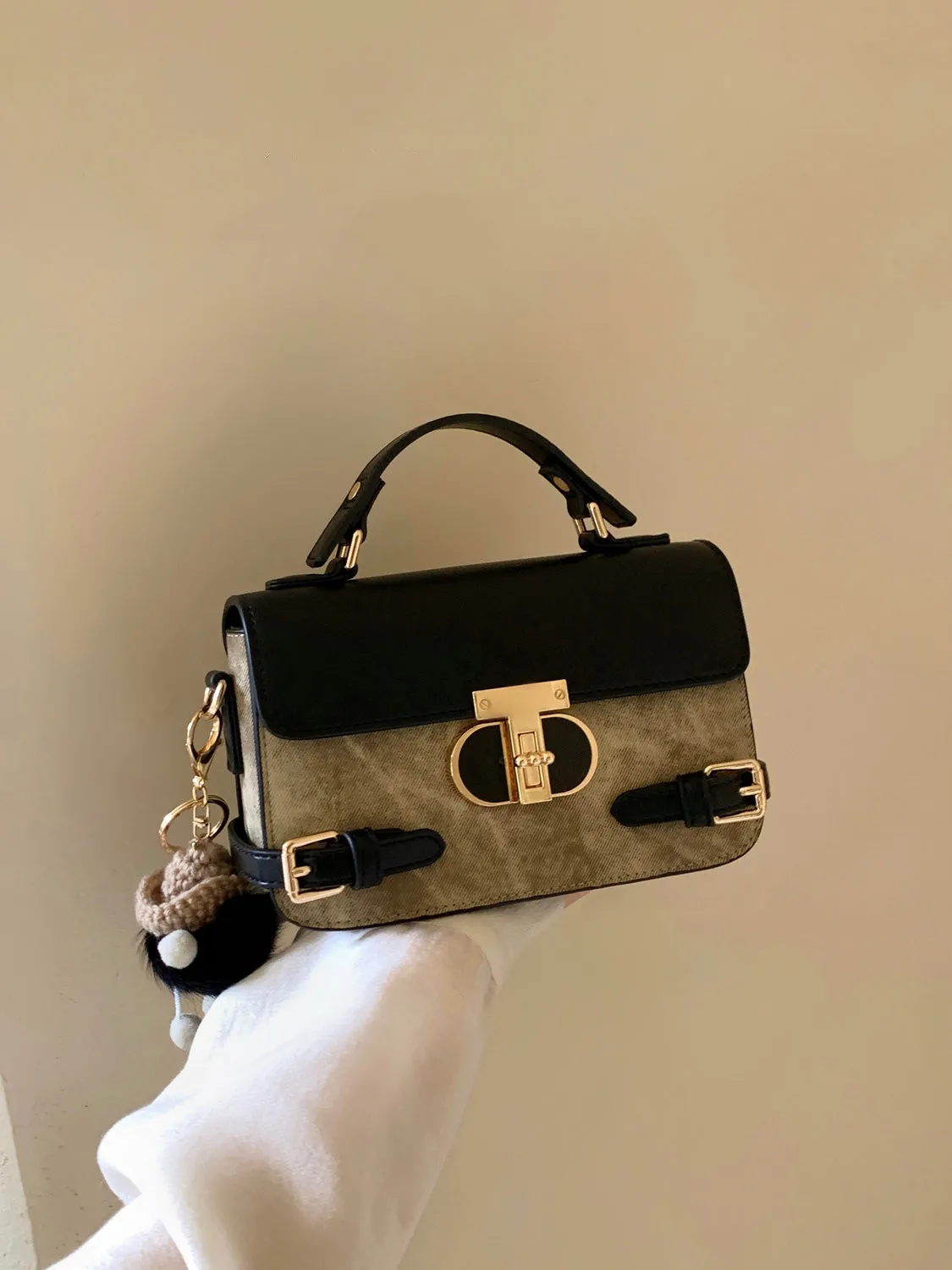 Small Square Bag Women 2023 Retro Crossbody PU Tote High-End - 1