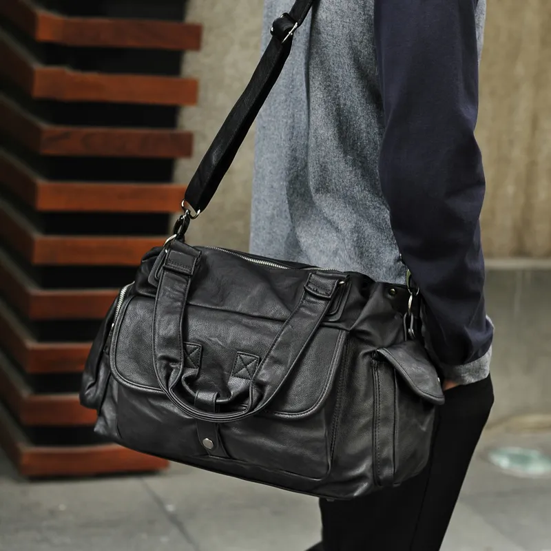 Men's Leather Shoulder Bag 2025 New Business Briefcase Laptop Bag - 2