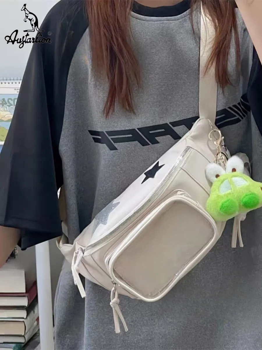 Japanese Style Ins Bag for Women, Cute Crossbody Bag with Badge Display - 5