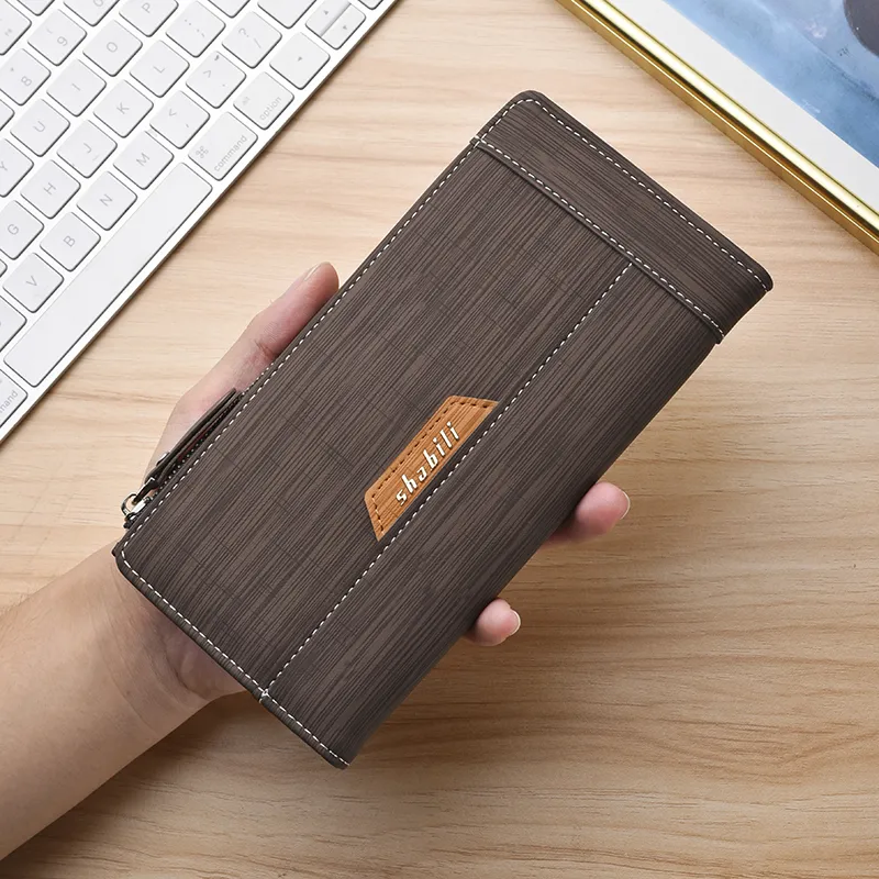 Men's Long Wallet Vintage Leather Multi-Card Holder Business Casual - 1