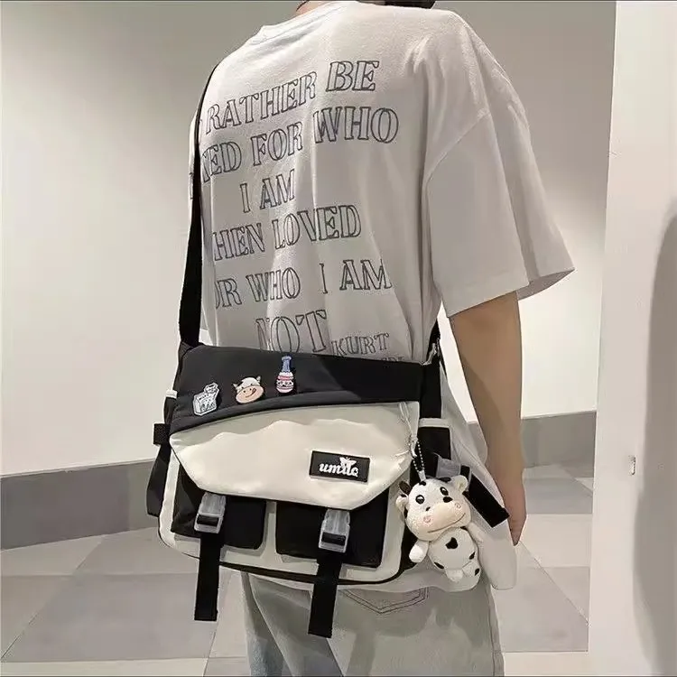 2025 Canvas Crossbody Bag Large Capacity Unisex Daypack Retro Style - 5