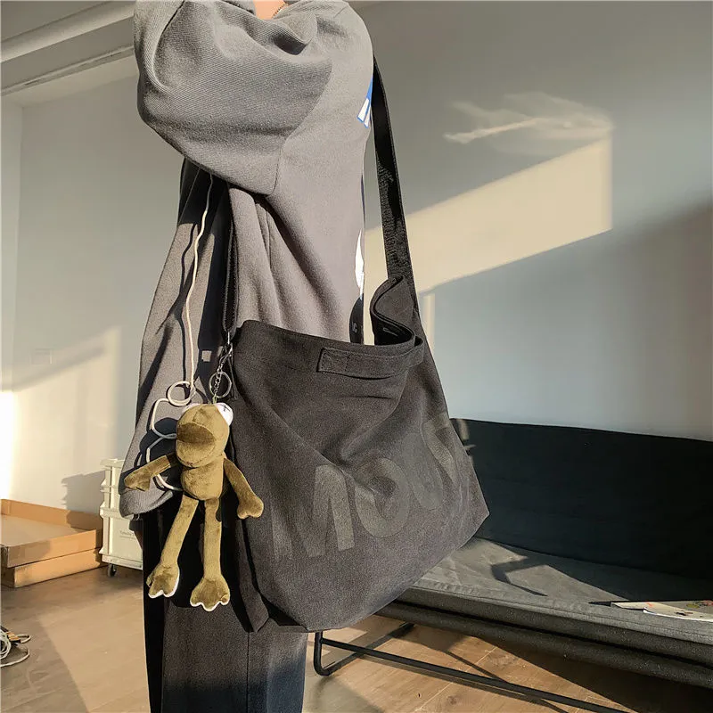 Canvas Messenger Bag for Men Large Capacity Daypack Casual Student - 3