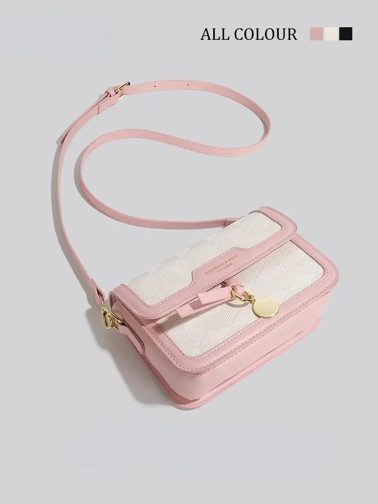 French Summer Small Square Bag Women Crossbody PU Mini Purse - 1