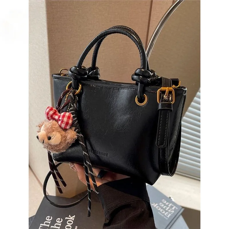 Retro Bucket Bag 2024 Women's PU Crossbody Shoulder Bag - 3