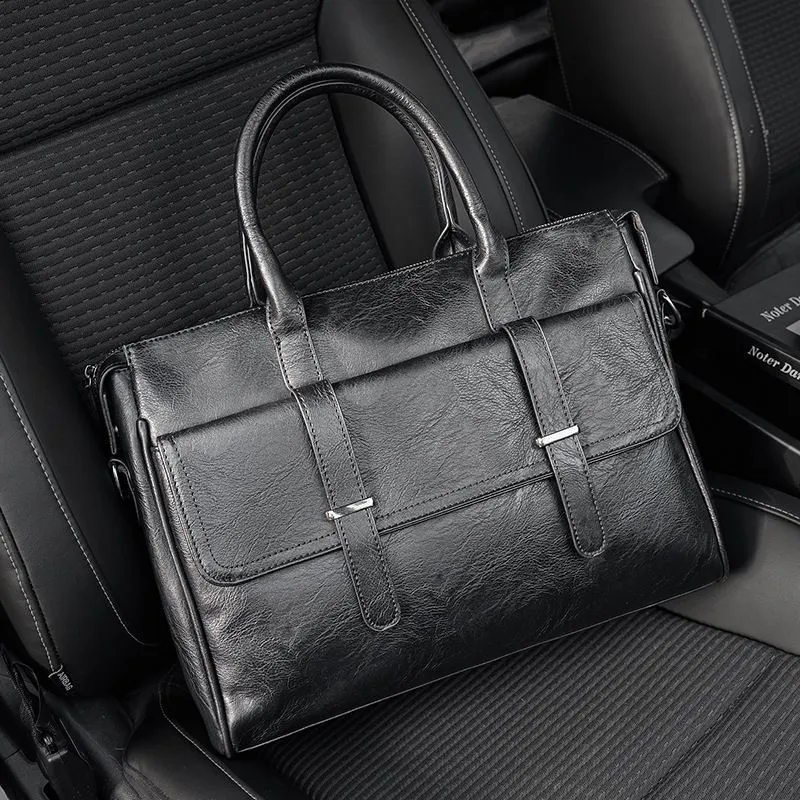 2025 Men's Messenger Bag, PU Leather Laptop Briefcase for Business Travel - 1