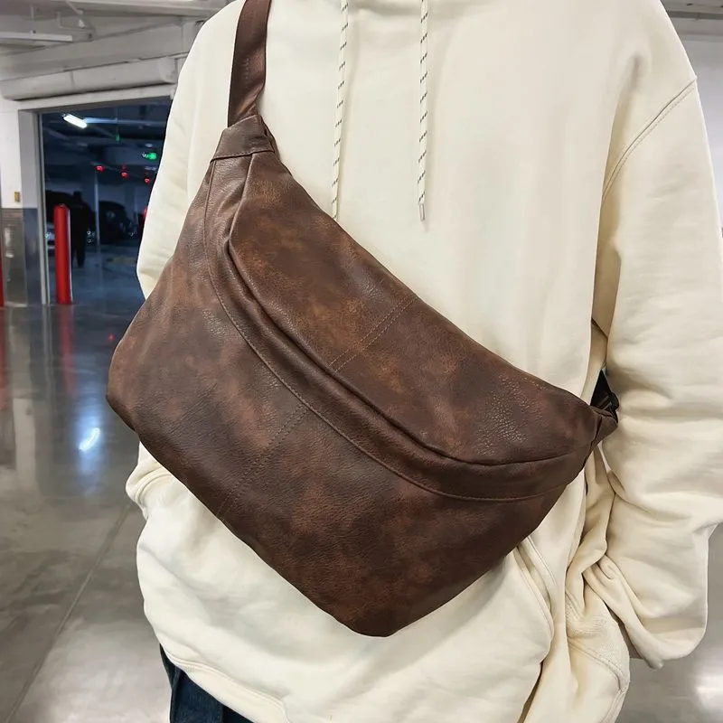 Vintage Crossbody Bag for Men, Large Capacity Sports Shoulder Bag - 1